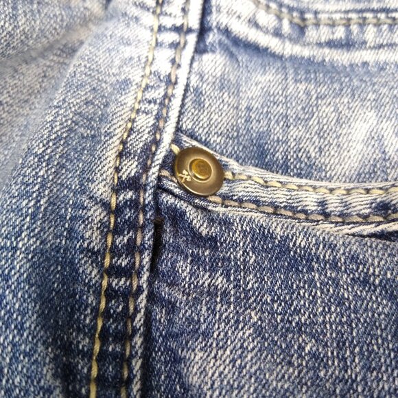 Axe & Crown Slim Straight Jeans Scratchy Seven-Pockets Vintage Wash Tag: W42 L32 - Picture 7 of 13